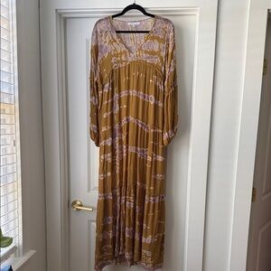 Young Fabulous & Broke Long Sleeve Dress in Mustard and Lavender